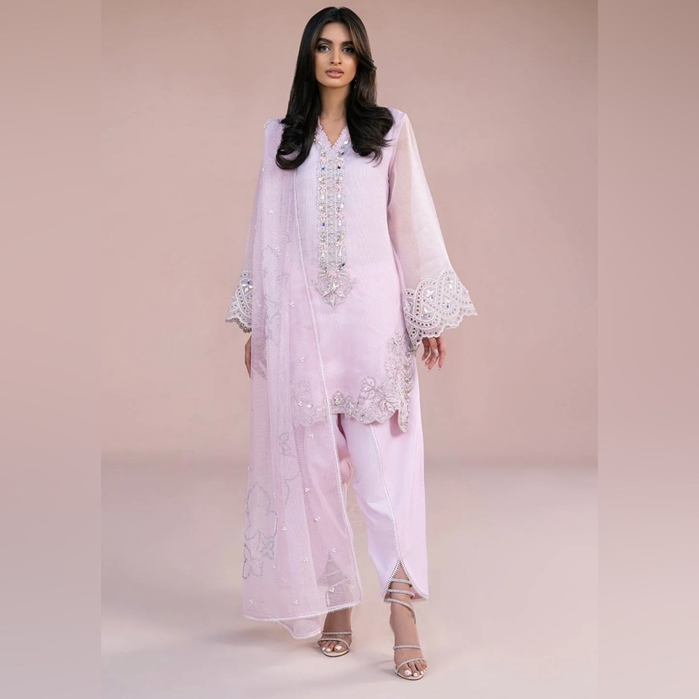 Pakistani/Indian Light Pink Embroidered Salwar Kameez